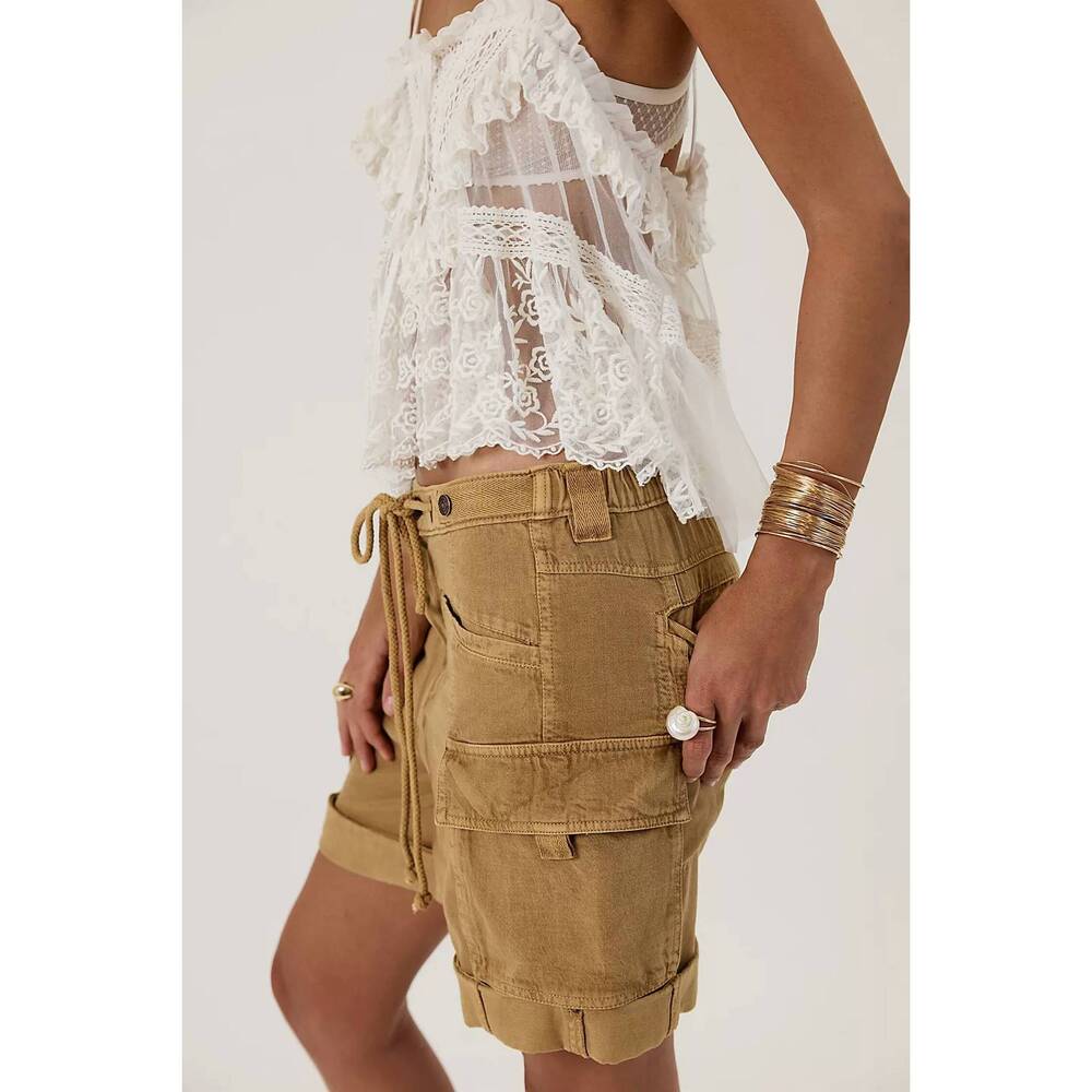 NEW FREE PEOPLE frankie washed short in iced coffee - Picture 3 of 4